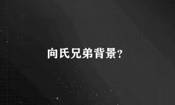 向氏兄弟背景？