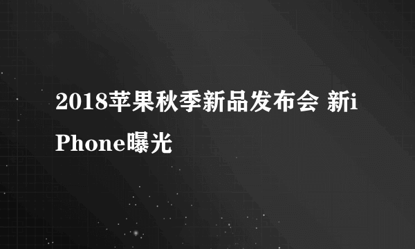 2018苹果秋季新品发布会 新iPhone曝光