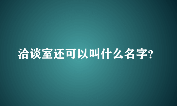 洽谈室还可以叫什么名字？