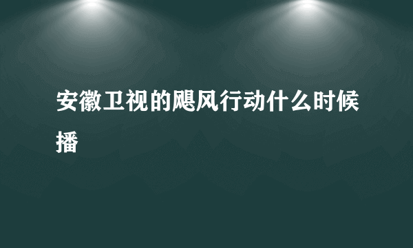 安徽卫视的飓风行动什么时候播