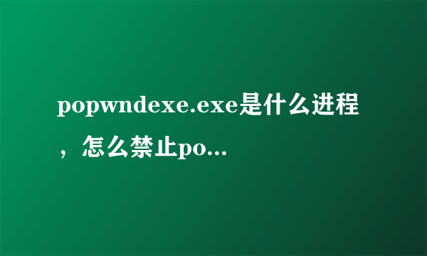 popwndexe.exe是什么进程，怎么禁止popwndexe.exe启动？