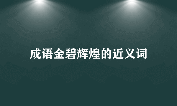 成语金碧辉煌的近义词