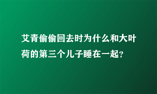 艾青偷偷回去时为什么和大叶荷的第三个儿子睡在一起？