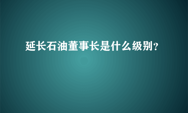 延长石油董事长是什么级别？