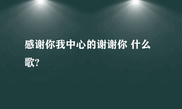 感谢你我中心的谢谢你 什么歌?