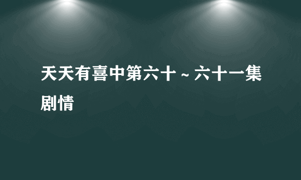 天天有喜中第六十～六十一集剧情