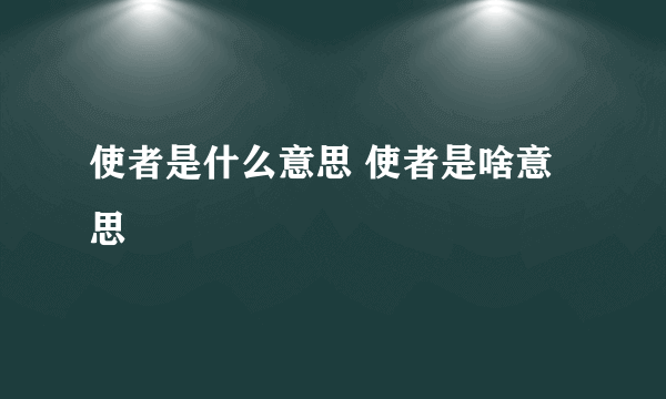 使者是什么意思 使者是啥意思