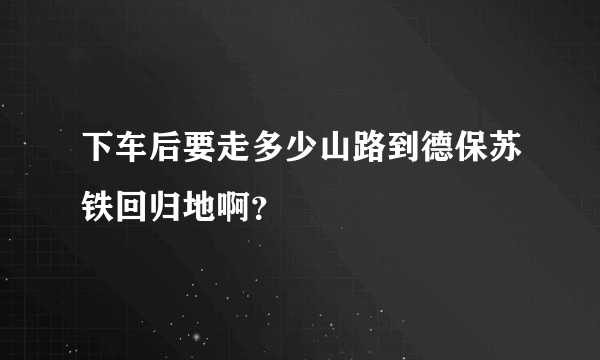 下车后要走多少山路到德保苏铁回归地啊？