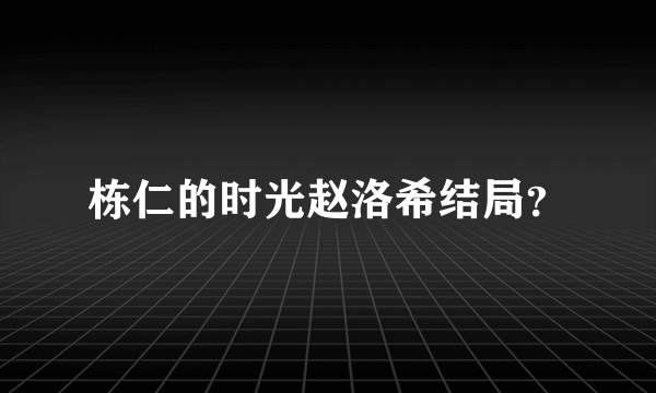 栋仁的时光赵洛希结局？