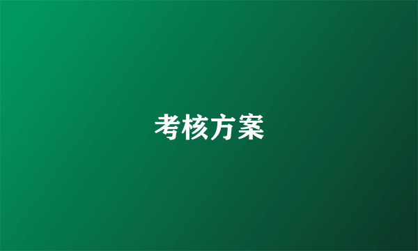 考核方案