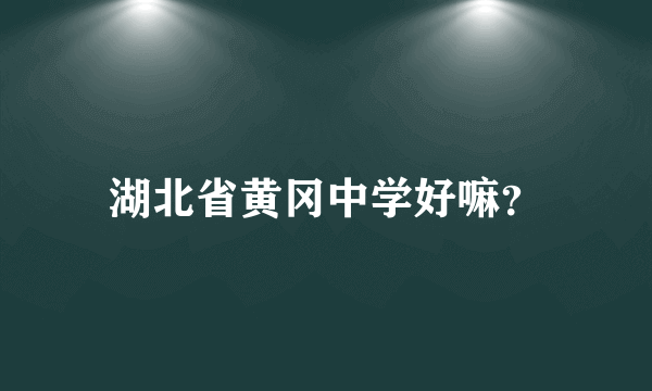 湖北省黄冈中学好嘛？