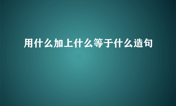 用什么加上什么等于什么造句