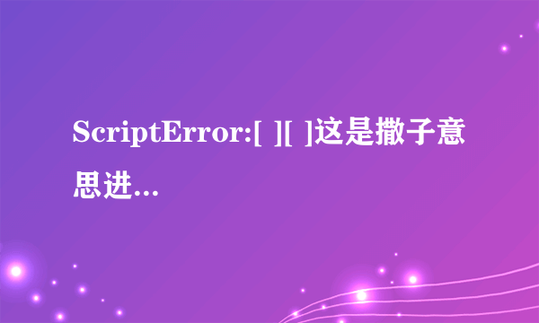 ScriptError:[ ][ ]这是撒子意思进游戏就自动弹出回