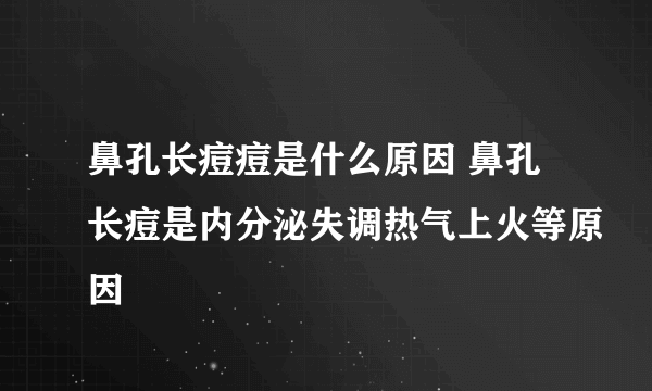 鼻孔长痘痘是什么原因 鼻孔长痘是内分泌失调热气上火等原因