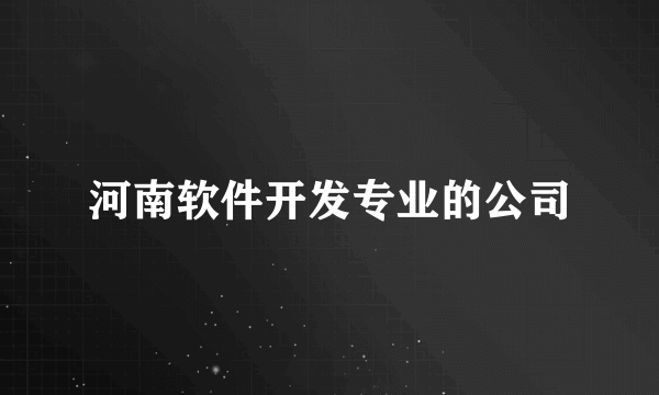 河南软件开发专业的公司