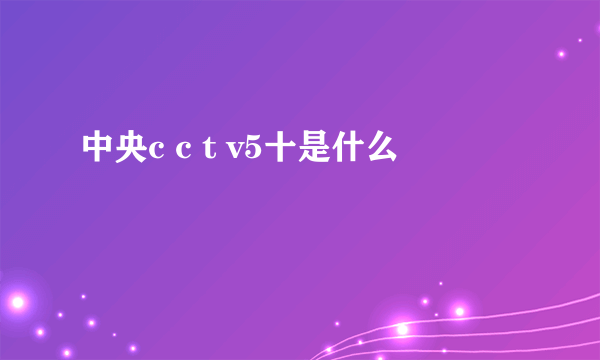 中央c c t v5十是什么