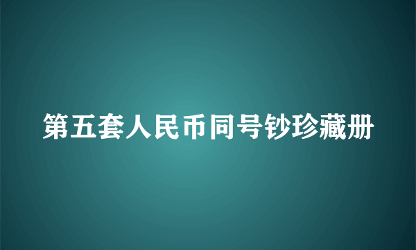 第五套人民币同号钞珍藏册