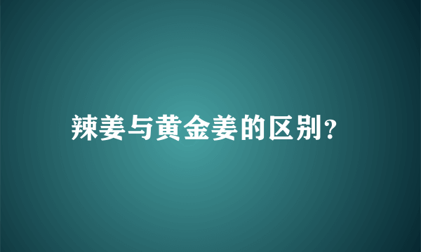 辣姜与黄金姜的区别？