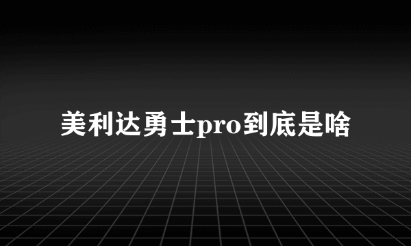 美利达勇士pro到底是啥