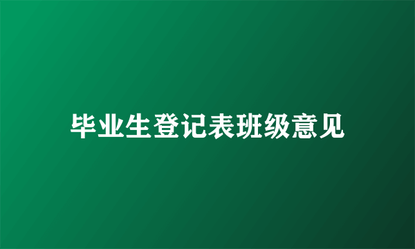 毕业生登记表班级意见