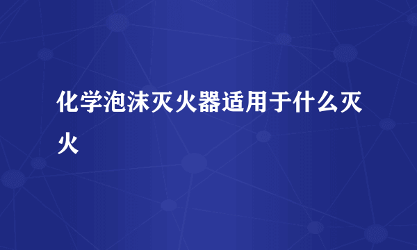 化学泡沫灭火器适用于什么灭火