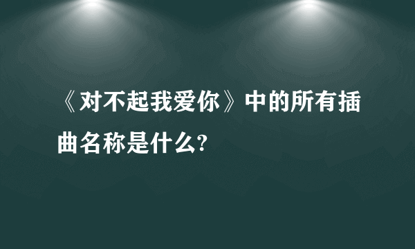 《对不起我爱你》中的所有插曲名称是什么?