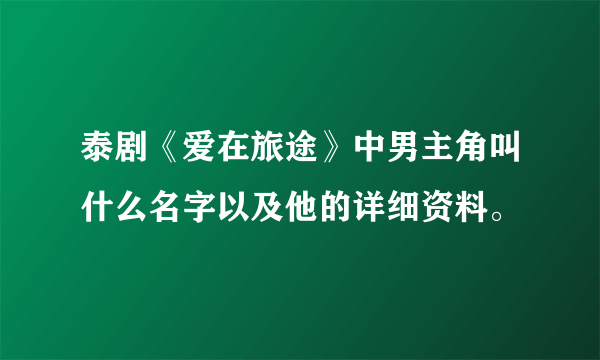 泰剧《爱在旅途》中男主角叫什么名字以及他的详细资料。