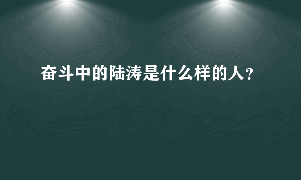 奋斗中的陆涛是什么样的人？