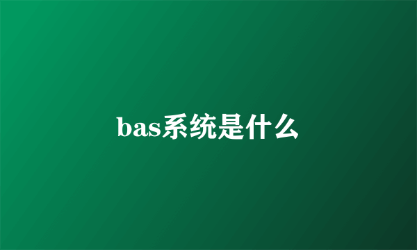 bas系统是什么