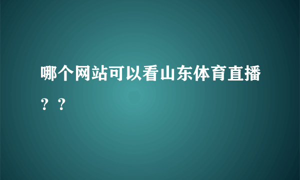 哪个网站可以看山东体育直播？？