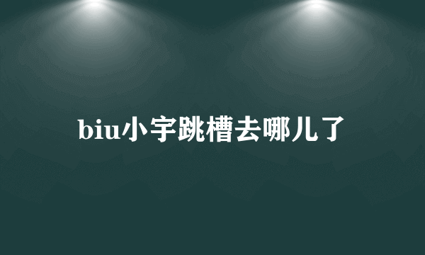 biu小宇跳槽去哪儿了