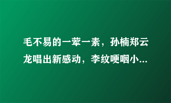 毛不易的一荤一素，孙楠郑云龙唱出新感动，李纹哽咽小鬼泣不成声