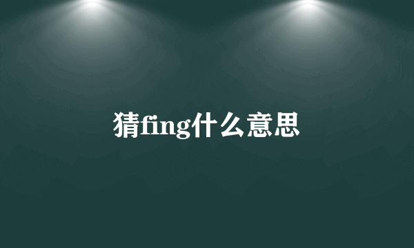 猜fing什么意思