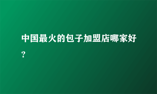 中国最火的包子加盟店哪家好？