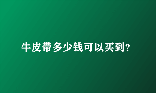 牛皮带多少钱可以买到？