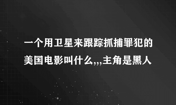 一个用卫星来跟踪抓捕罪犯的美国电影叫什么,,,主角是黑人