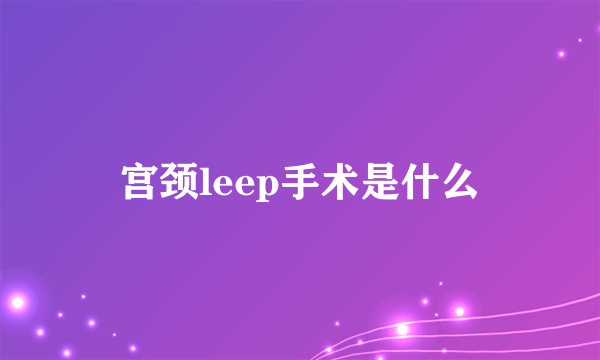 宫颈leep手术是什么