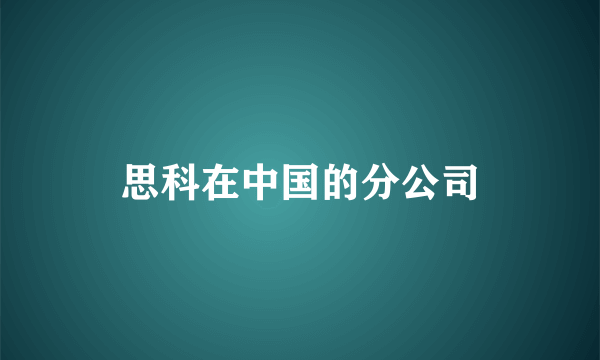 思科在中国的分公司