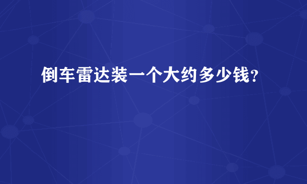 倒车雷达装一个大约多少钱？