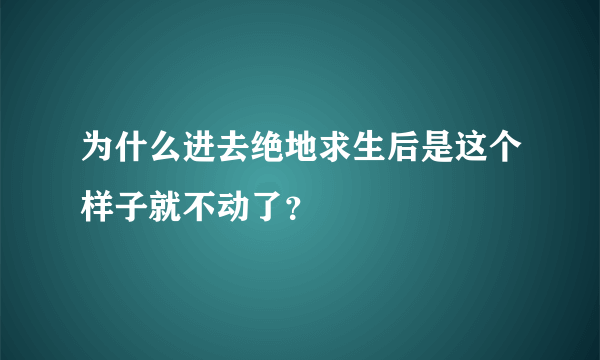 为什么进去绝地求生后是这个样子就不动了？