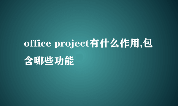 office project有什么作用,包含哪些功能