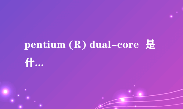 pentium (R) dual-core  是什么意思啊？