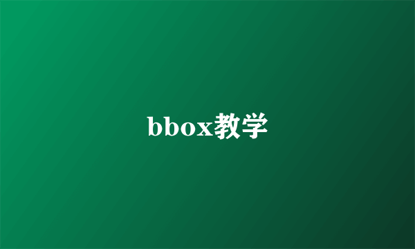 bbox教学