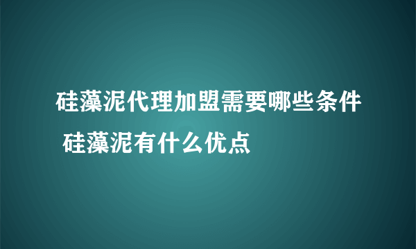 硅藻泥代理加盟需要哪些条件 硅藻泥有什么优点