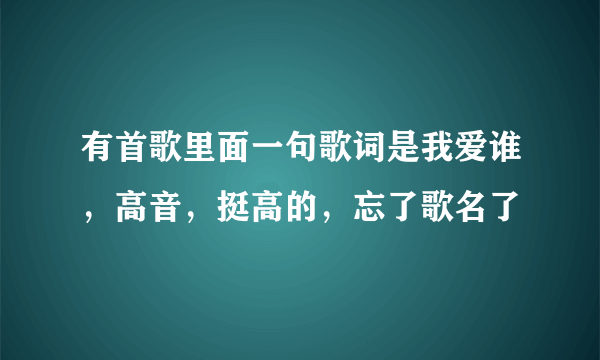 有首歌里面一句歌词是我爱谁，高音，挺高的，忘了歌名了