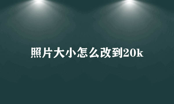 照片大小怎么改到20k