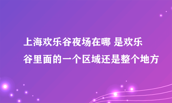 上海欢乐谷夜场在哪 是欢乐谷里面的一个区域还是整个地方