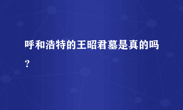 呼和浩特的王昭君墓是真的吗？