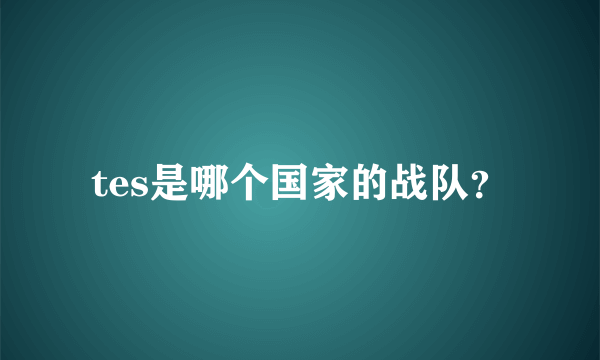 tes是哪个国家的战队？