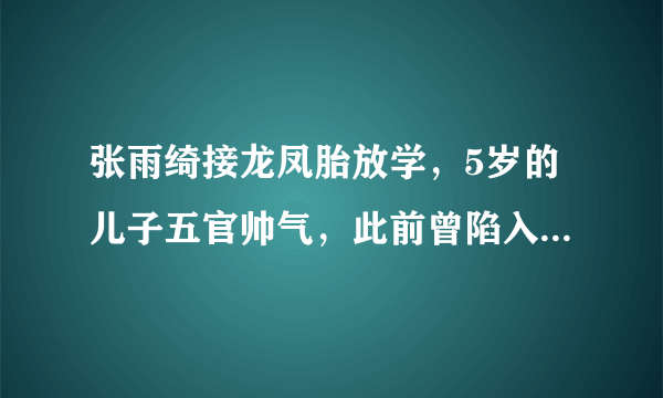 张雨绮接龙凤胎放学，5岁的儿子五官帅气，此前曾陷入代孕风波